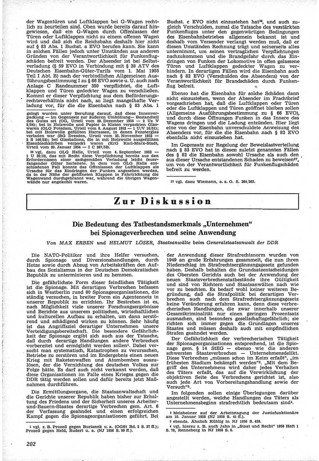 Neue Justiz (NJ), Zeitschrift für Recht und Rechtswissenschaft [Deutsche Demokratische Republik (DDR)], 12. Jahrgang 1958, Seite 202 (NJ DDR 1958, S. 202)