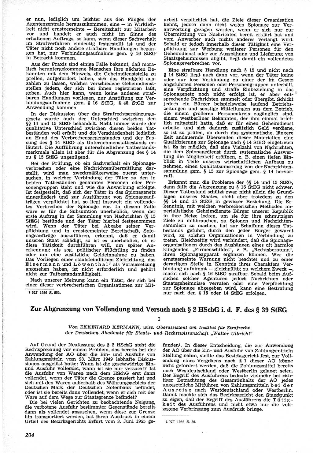 Neue Justiz (NJ), Zeitschrift für Recht und Rechtswissenschaft [Deutsche Demokratische Republik (DDR)], 12. Jahrgang 1958, Seite 204 (NJ DDR 1958, S. 204)