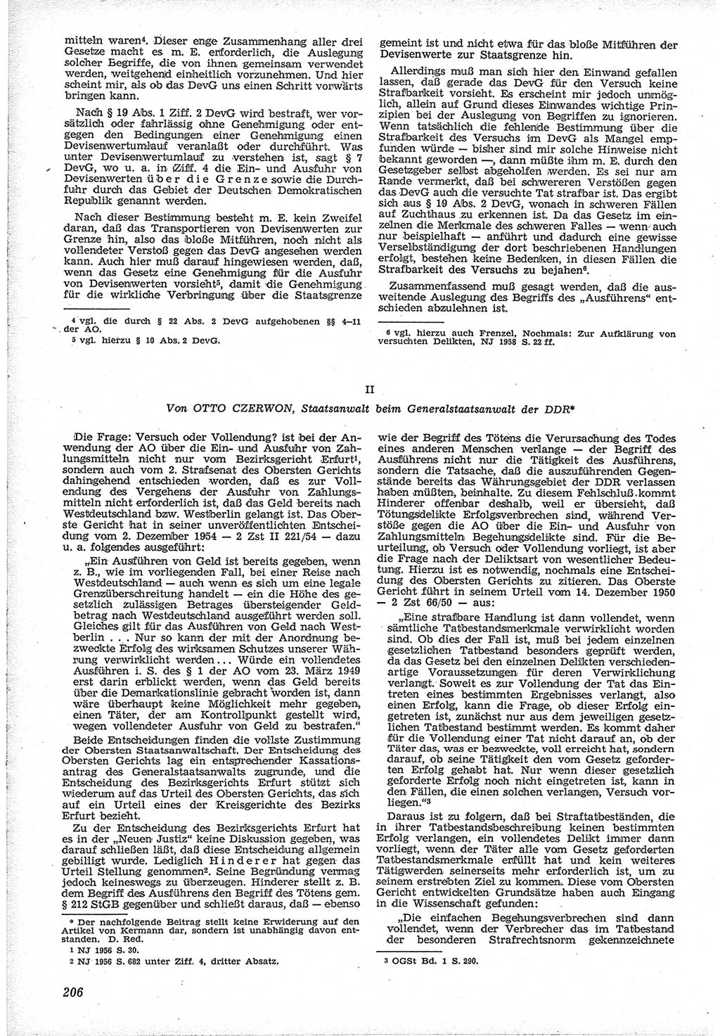 Neue Justiz (NJ), Zeitschrift für Recht und Rechtswissenschaft [Deutsche Demokratische Republik (DDR)], 12. Jahrgang 1958, Seite 206 (NJ DDR 1958, S. 206)