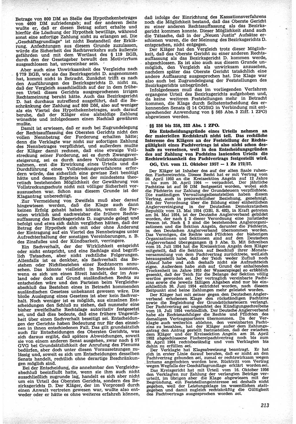 Neue Justiz (NJ), Zeitschrift für Recht und Rechtswissenschaft [Deutsche Demokratische Republik (DDR)], 12. Jahrgang 1958, Seite 213 (NJ DDR 1958, S. 213)