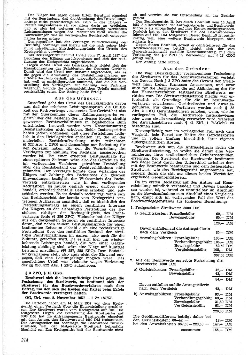 Neue Justiz (NJ), Zeitschrift für Recht und Rechtswissenschaft [Deutsche Demokratische Republik (DDR)], 12. Jahrgang 1958, Seite 214 (NJ DDR 1958, S. 214)