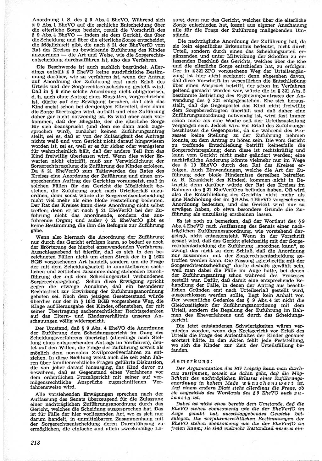 Neue Justiz (NJ), Zeitschrift für Recht und Rechtswissenschaft [Deutsche Demokratische Republik (DDR)], 12. Jahrgang 1958, Seite 218 (NJ DDR 1958, S. 218)