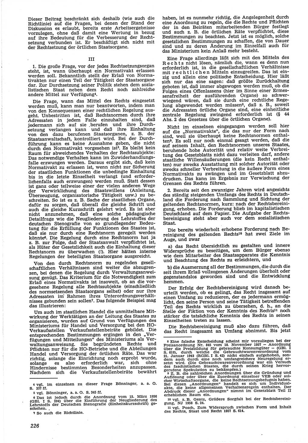 Neue Justiz (NJ), Zeitschrift für Recht und Rechtswissenschaft [Deutsche Demokratische Republik (DDR)], 12. Jahrgang 1958, Seite 226 (NJ DDR 1958, S. 226)