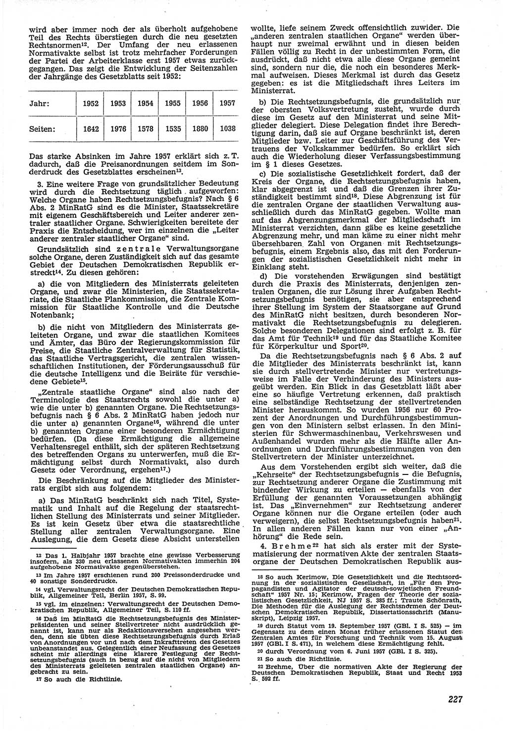 Neue Justiz (NJ), Zeitschrift für Recht und Rechtswissenschaft [Deutsche Demokratische Republik (DDR)], 12. Jahrgang 1958, Seite 227 (NJ DDR 1958, S. 227)