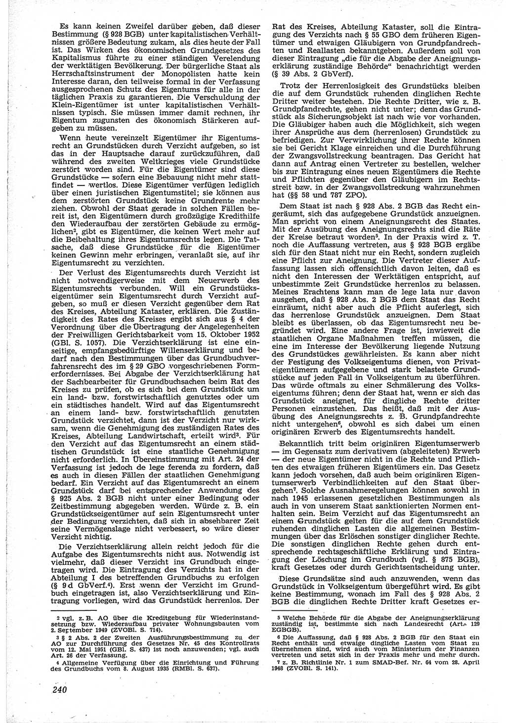 Neue Justiz (NJ), Zeitschrift für Recht und Rechtswissenschaft [Deutsche Demokratische Republik (DDR)], 12. Jahrgang 1958, Seite 240 (NJ DDR 1958, S. 240)