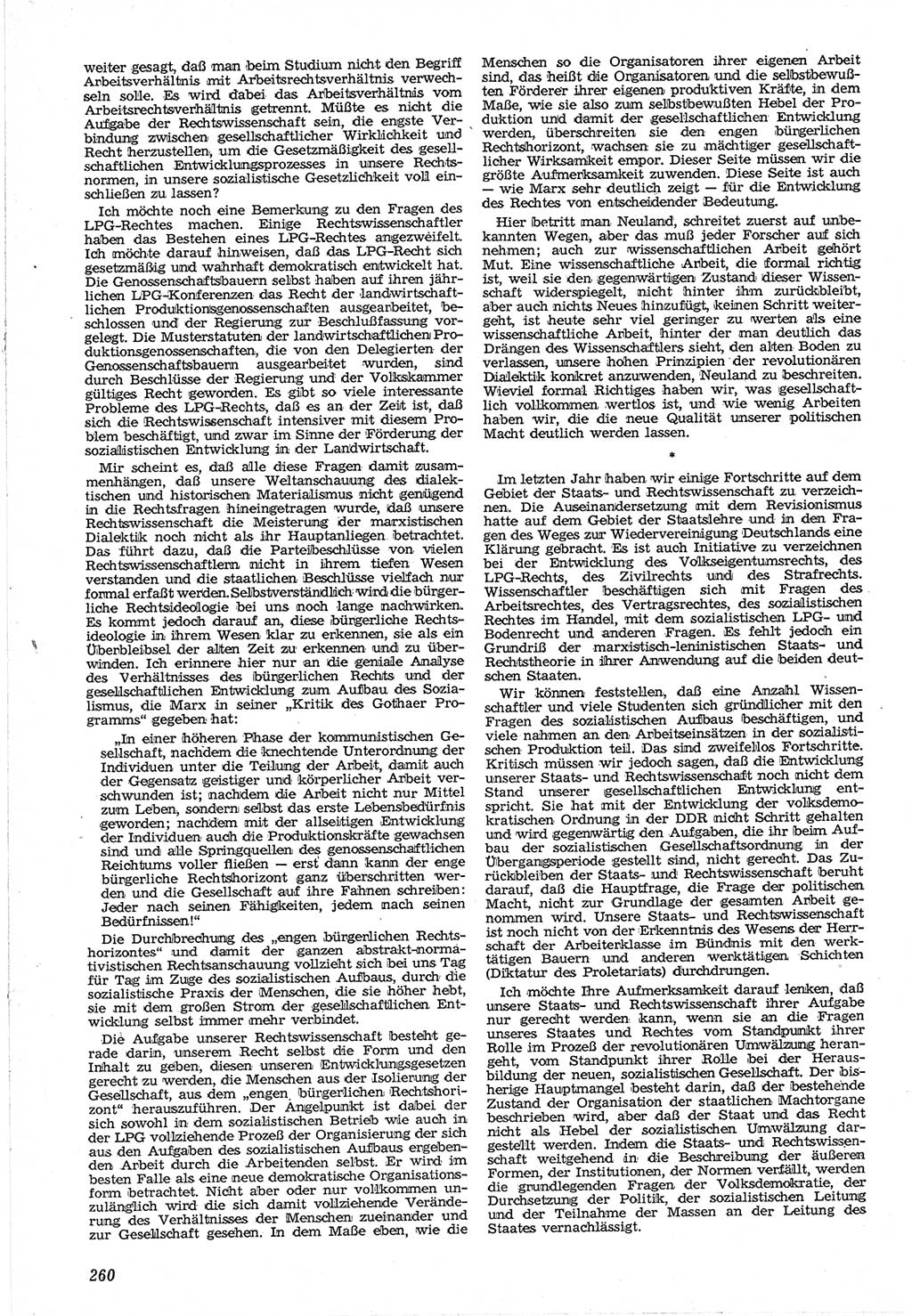 Neue Justiz (NJ), Zeitschrift für Recht und Rechtswissenschaft [Deutsche Demokratische Republik (DDR)], 12. Jahrgang 1958, Seite 260 (NJ DDR 1958, S. 260)