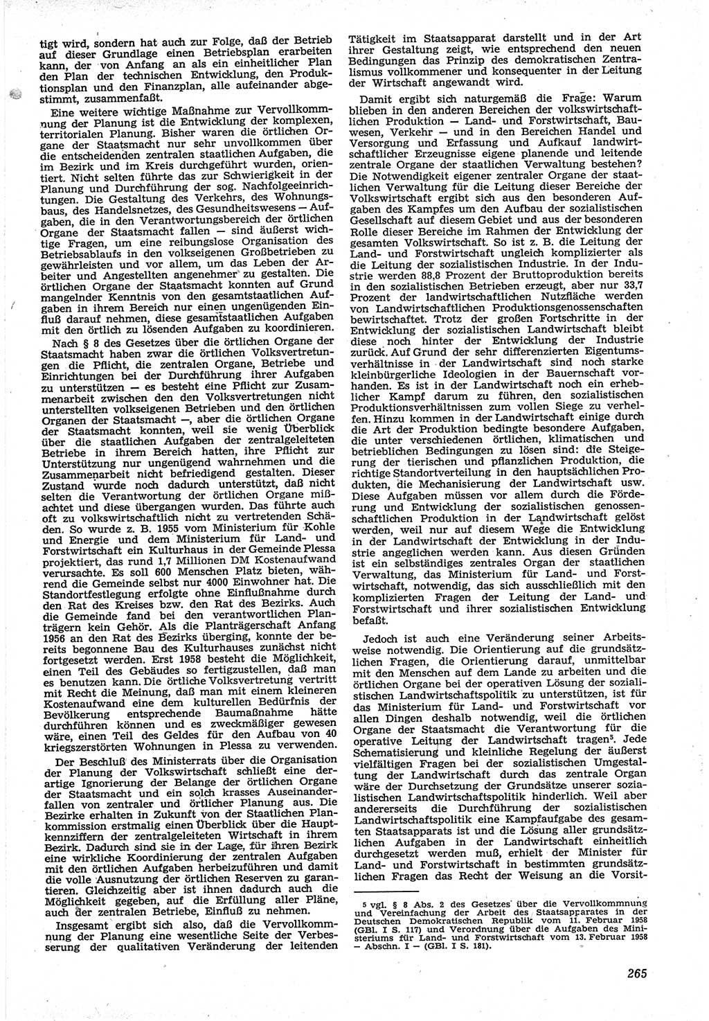 Neue Justiz (NJ), Zeitschrift für Recht und Rechtswissenschaft [Deutsche Demokratische Republik (DDR)], 12. Jahrgang 1958, Seite 265 (NJ DDR 1958, S. 265)
