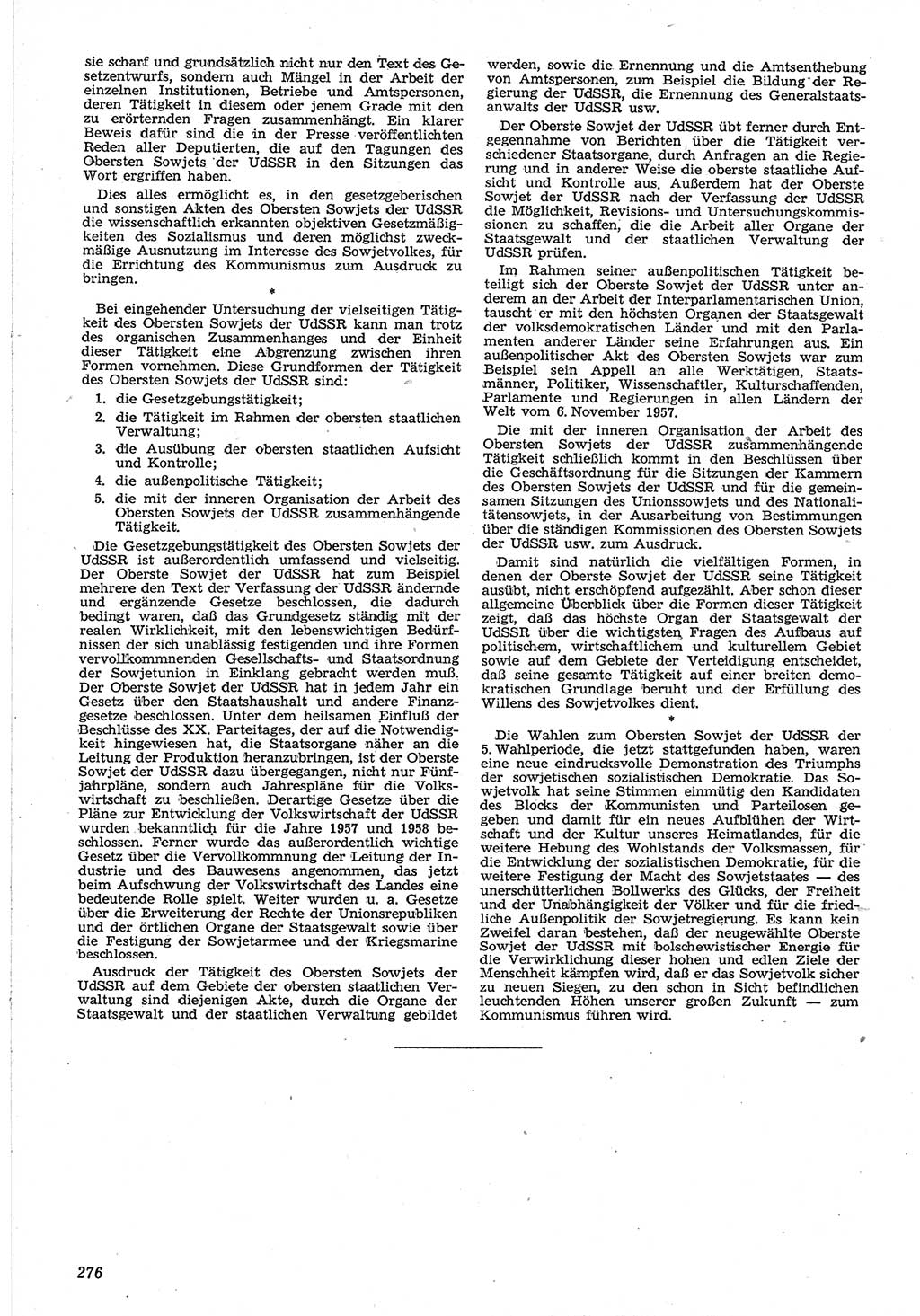 Neue Justiz (NJ), Zeitschrift für Recht und Rechtswissenschaft [Deutsche Demokratische Republik (DDR)], 12. Jahrgang 1958, Seite 276 (NJ DDR 1958, S. 276)