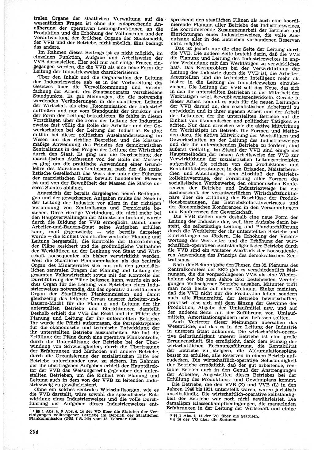 Neue Justiz (NJ), Zeitschrift für Recht und Rechtswissenschaft [Deutsche Demokratische Republik (DDR)], 12. Jahrgang 1958, Seite 294 (NJ DDR 1958, S. 294)