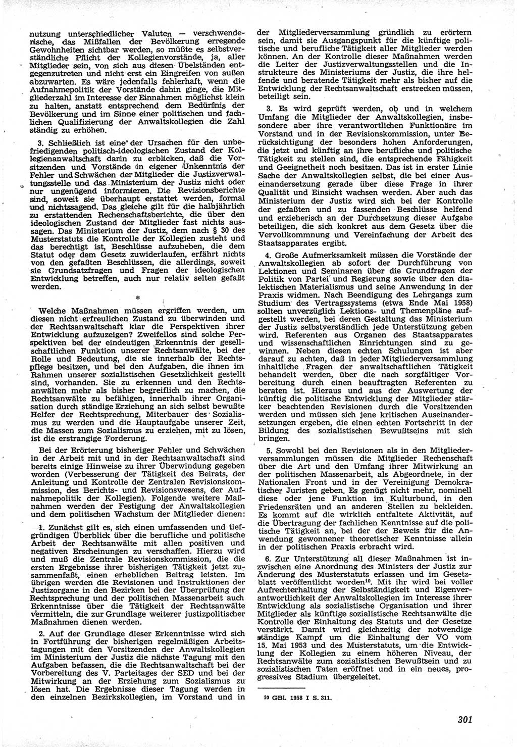 Neue Justiz (NJ), Zeitschrift für Recht und Rechtswissenschaft [Deutsche Demokratische Republik (DDR)], 12. Jahrgang 1958, Seite 301 (NJ DDR 1958, S. 301)