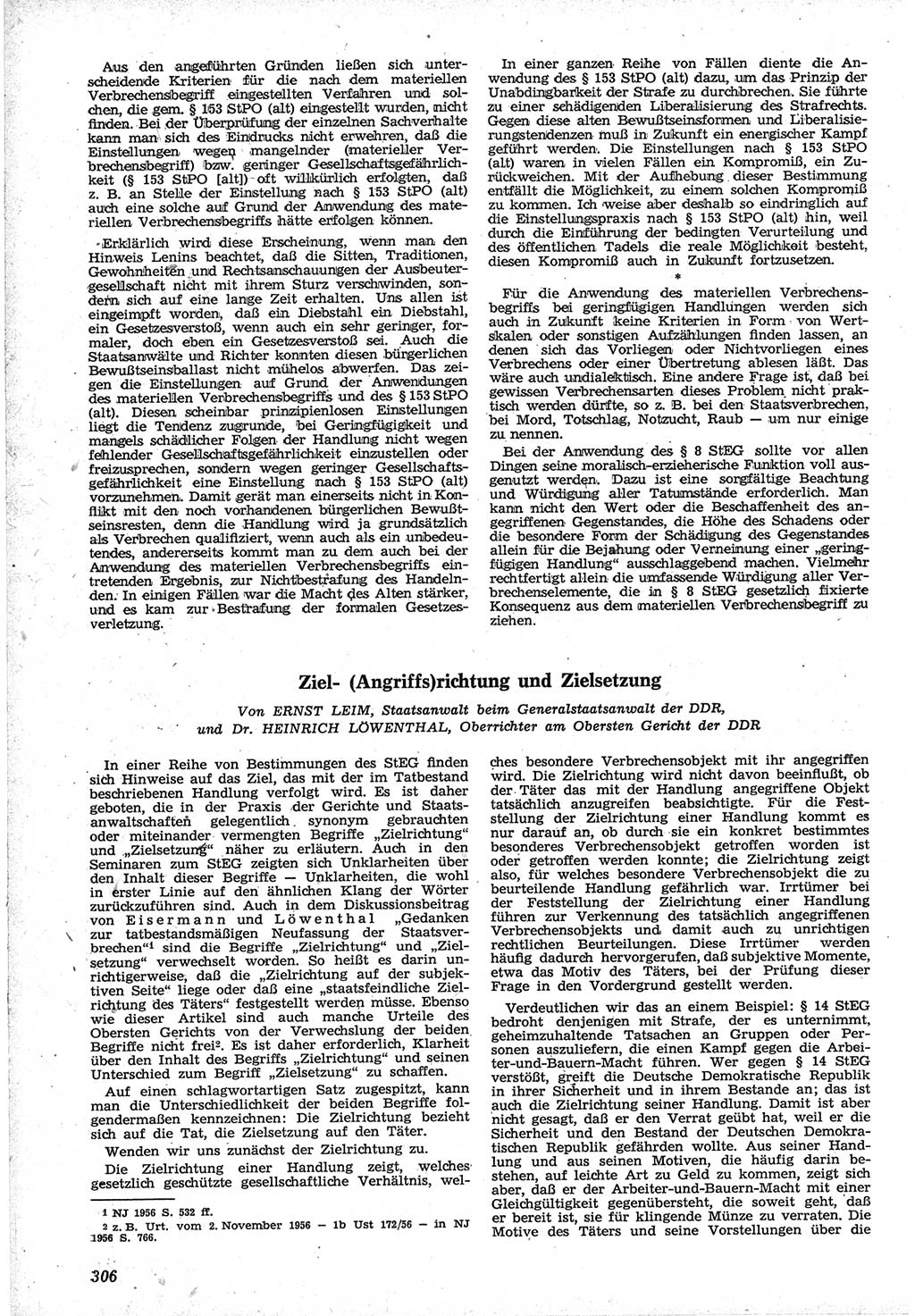 Neue Justiz (NJ), Zeitschrift für Recht und Rechtswissenschaft [Deutsche Demokratische Republik (DDR)], 12. Jahrgang 1958, Seite 306 (NJ DDR 1958, S. 306)