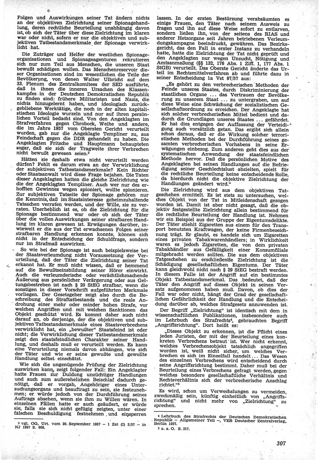 Neue Justiz (NJ), Zeitschrift für Recht und Rechtswissenschaft [Deutsche Demokratische Republik (DDR)], 12. Jahrgang 1958, Seite 307 (NJ DDR 1958, S. 307)