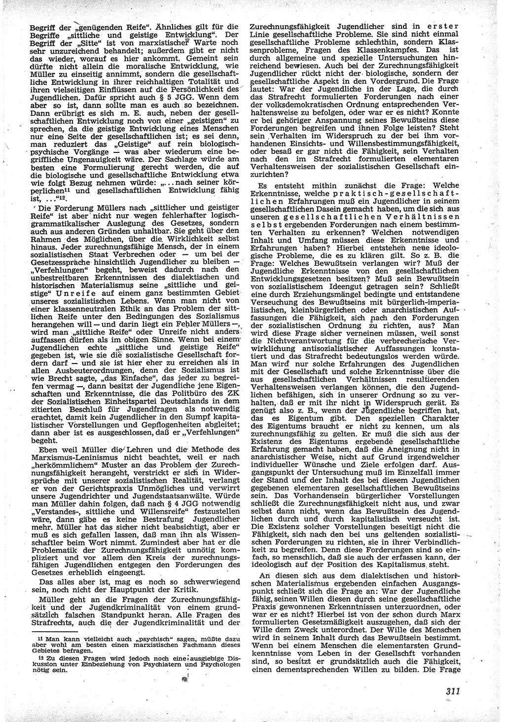 Neue Justiz (NJ), Zeitschrift für Recht und Rechtswissenschaft [Deutsche Demokratische Republik (DDR)], 12. Jahrgang 1958, Seite 311 (NJ DDR 1958, S. 311)