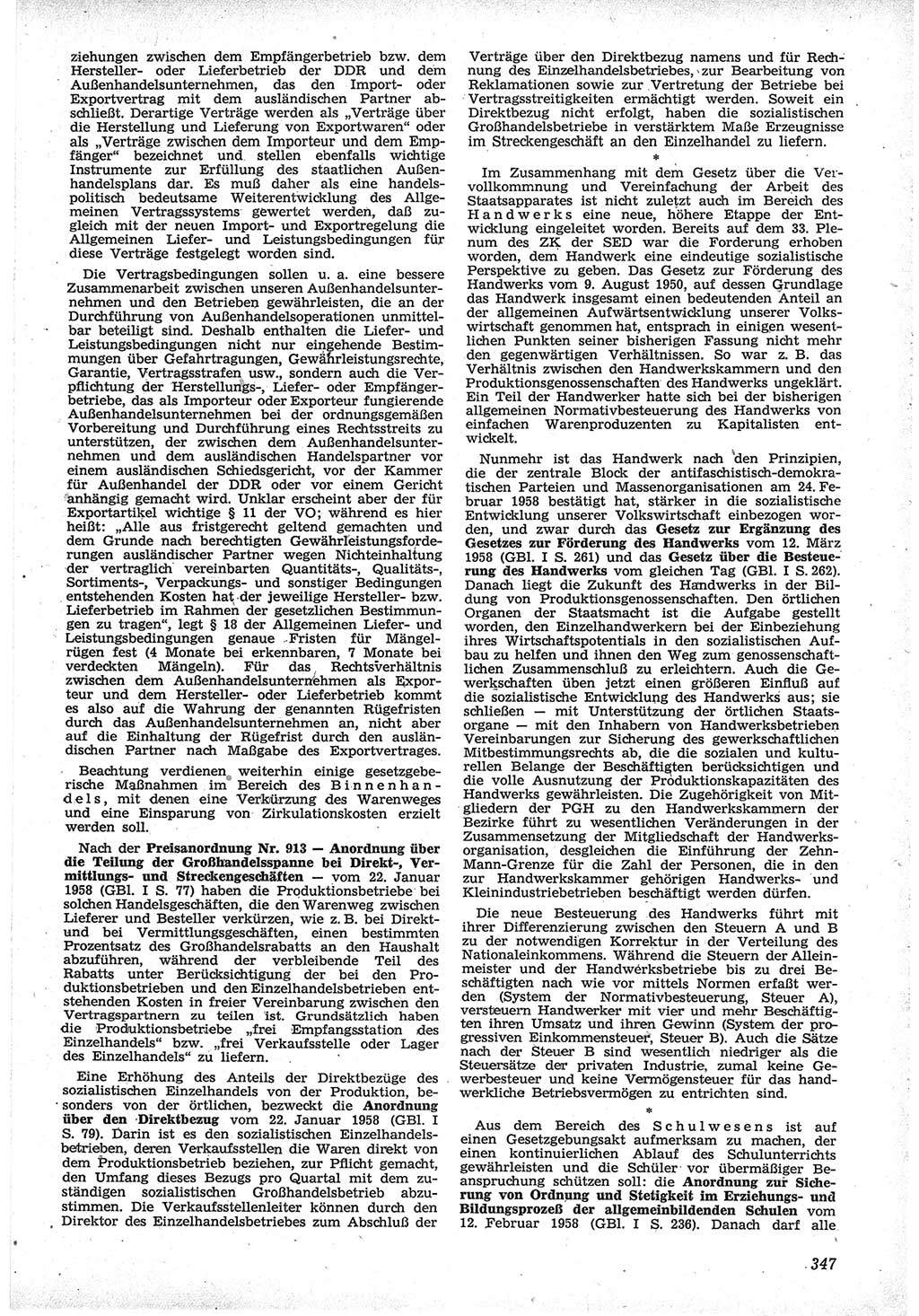 Neue Justiz (NJ), Zeitschrift für Recht und Rechtswissenschaft [Deutsche Demokratische Republik (DDR)], 12. Jahrgang 1958, Seite 347 (NJ DDR 1958, S. 347)