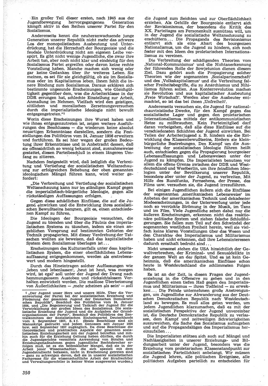 Neue Justiz (NJ), Zeitschrift für Recht und Rechtswissenschaft [Deutsche Demokratische Republik (DDR)], 12. Jahrgang 1958, Seite 350 (NJ DDR 1958, S. 350)