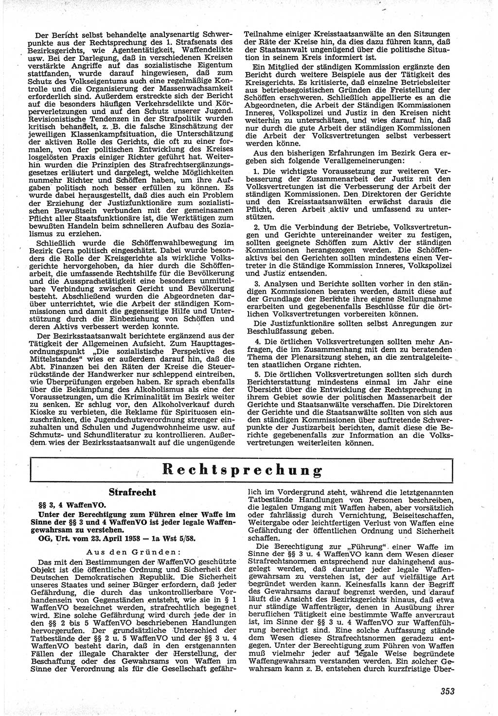 Neue Justiz (NJ), Zeitschrift für Recht und Rechtswissenschaft [Deutsche Demokratische Republik (DDR)], 12. Jahrgang 1958, Seite 353 (NJ DDR 1958, S. 353)