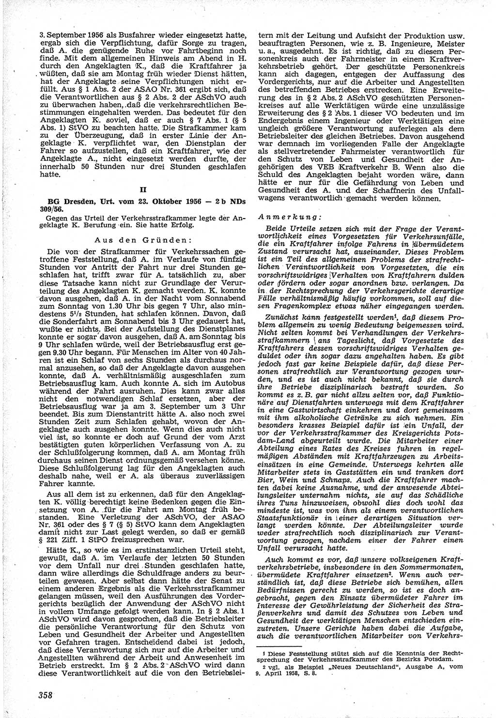 Neue Justiz (NJ), Zeitschrift für Recht und Rechtswissenschaft [Deutsche Demokratische Republik (DDR)], 12. Jahrgang 1958, Seite 358 (NJ DDR 1958, S. 358)