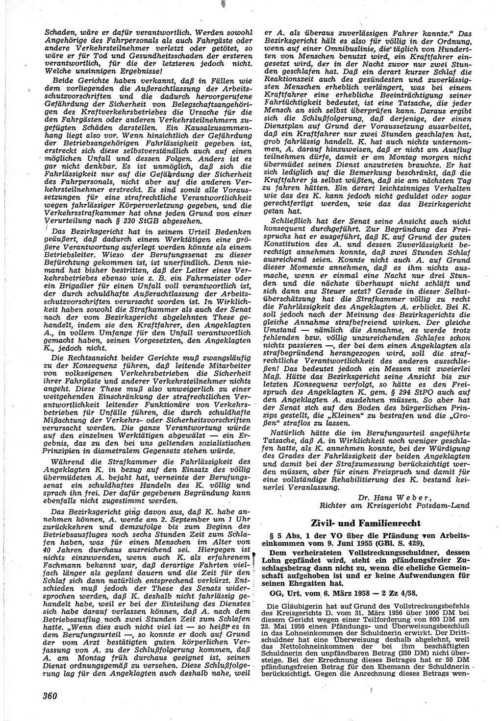 Neue Justiz (NJ), Zeitschrift für Recht und Rechtswissenschaft [Deutsche Demokratische Republik (DDR)], 12. Jahrgang 1958, Seite 360 (NJ DDR 1958, S. 360)