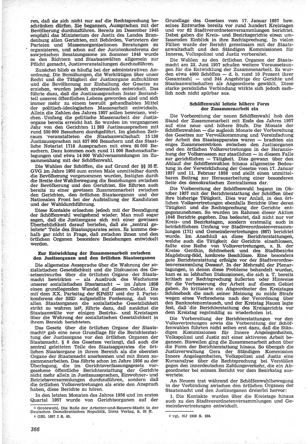Neue Justiz (NJ), Zeitschrift für Recht und Rechtswissenschaft [Deutsche Demokratische Republik (DDR)], 12. Jahrgang 1958, Seite 366 (NJ DDR 1958, S. 366)
