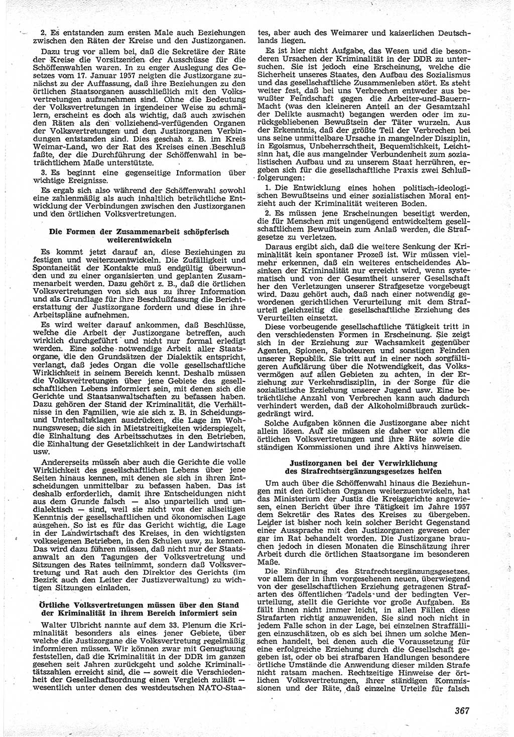 Neue Justiz (NJ), Zeitschrift für Recht und Rechtswissenschaft [Deutsche Demokratische Republik (DDR)], 12. Jahrgang 1958, Seite 367 (NJ DDR 1958, S. 367)