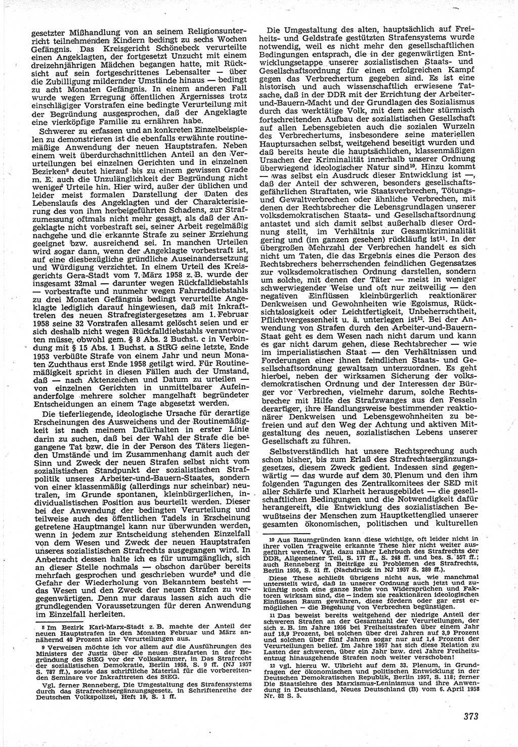Neue Justiz (NJ), Zeitschrift für Recht und Rechtswissenschaft [Deutsche Demokratische Republik (DDR)], 12. Jahrgang 1958, Seite 373 (NJ DDR 1958, S. 373)