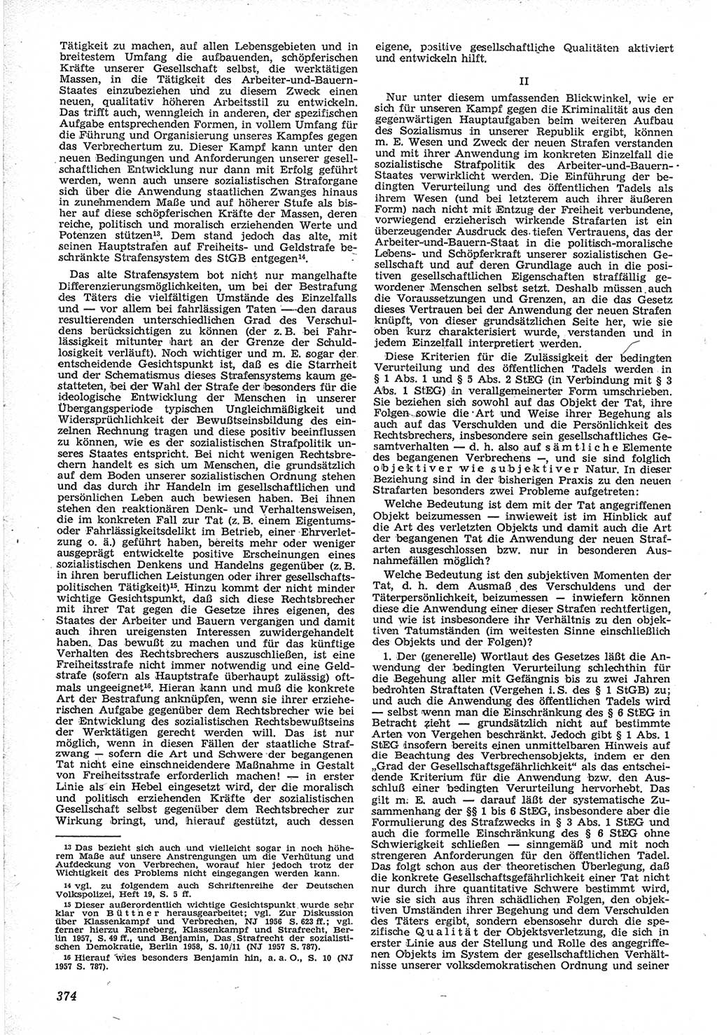 Neue Justiz (NJ), Zeitschrift für Recht und Rechtswissenschaft [Deutsche Demokratische Republik (DDR)], 12. Jahrgang 1958, Seite 374 (NJ DDR 1958, S. 374)