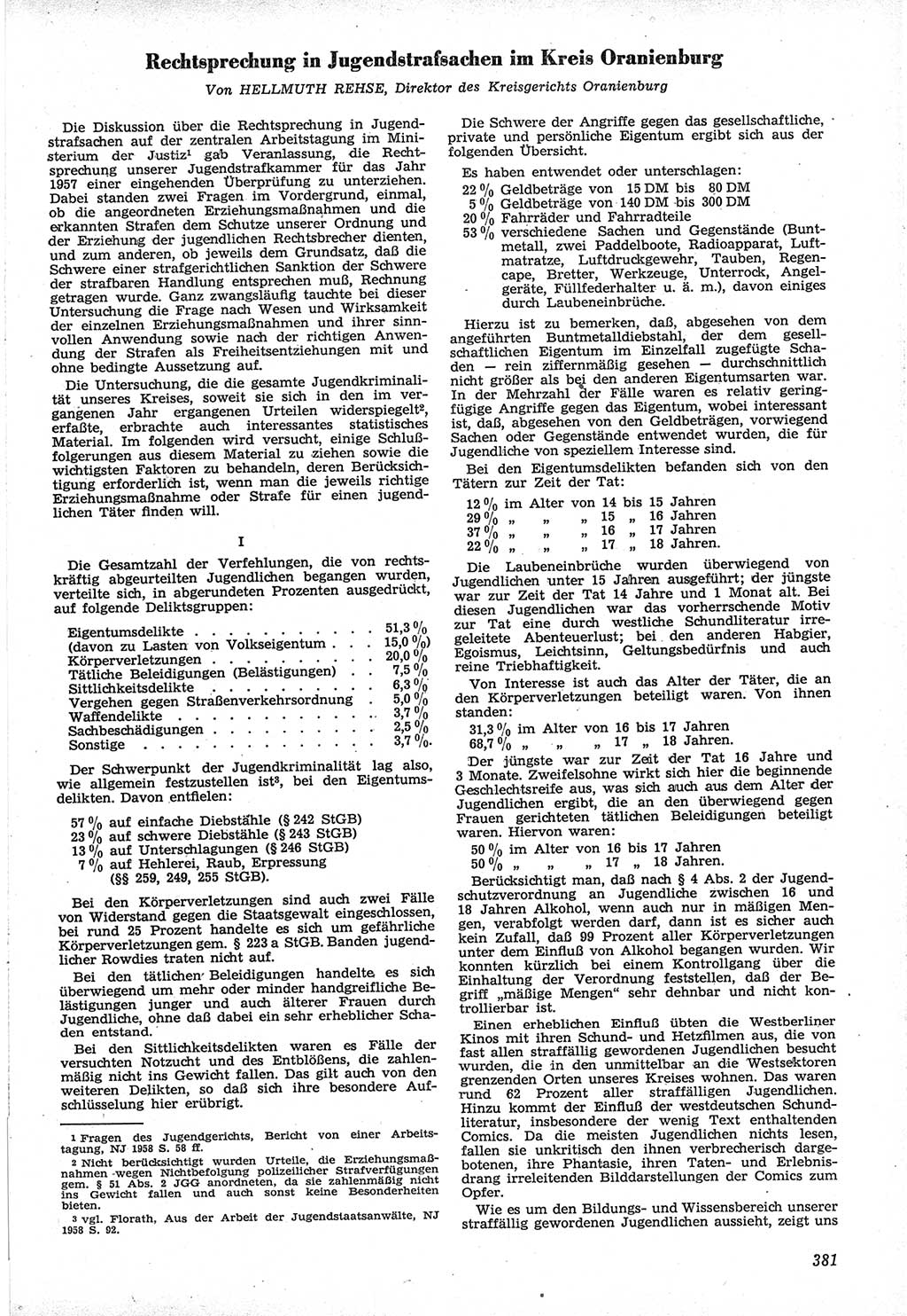 Neue Justiz (NJ), Zeitschrift für Recht und Rechtswissenschaft [Deutsche Demokratische Republik (DDR)], 12. Jahrgang 1958, Seite 381 (NJ DDR 1958, S. 381)