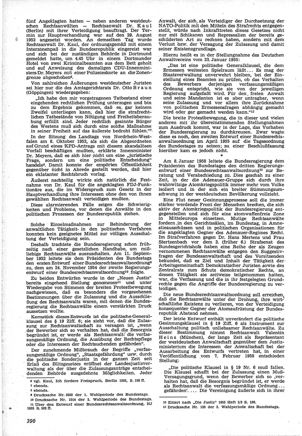 Neue Justiz (NJ), Zeitschrift für Recht und Rechtswissenschaft [Deutsche Demokratische Republik (DDR)], 12. Jahrgang 1958, Seite 390 (NJ DDR 1958, S. 390)