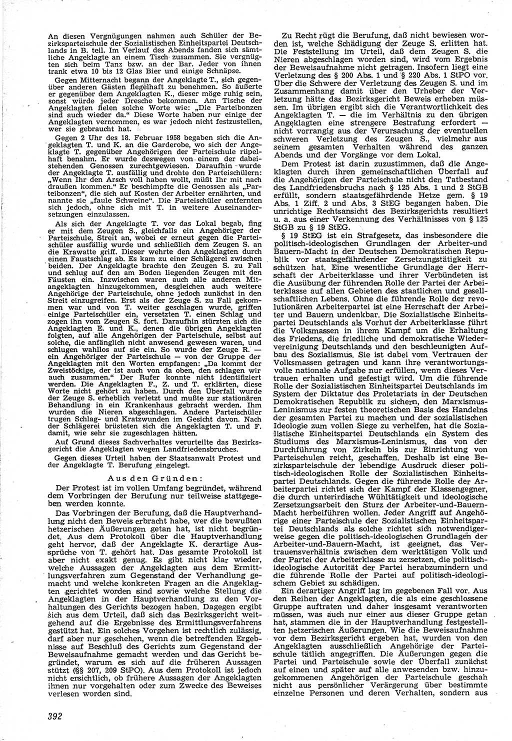 Neue Justiz (NJ), Zeitschrift für Recht und Rechtswissenschaft [Deutsche Demokratische Republik (DDR)], 12. Jahrgang 1958, Seite 392 (NJ DDR 1958, S. 392)