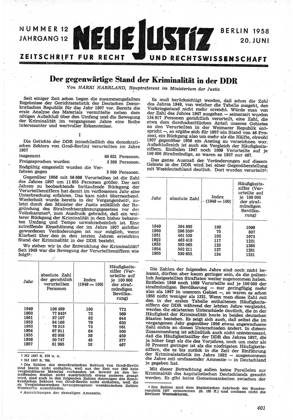 Neue Justiz (NJ), Zeitschrift für Recht und Rechtswissenschaft [Deutsche Demokratische Republik (DDR)], 12. Jahrgang 1958, Seite 401 (NJ DDR 1958, S. 401)