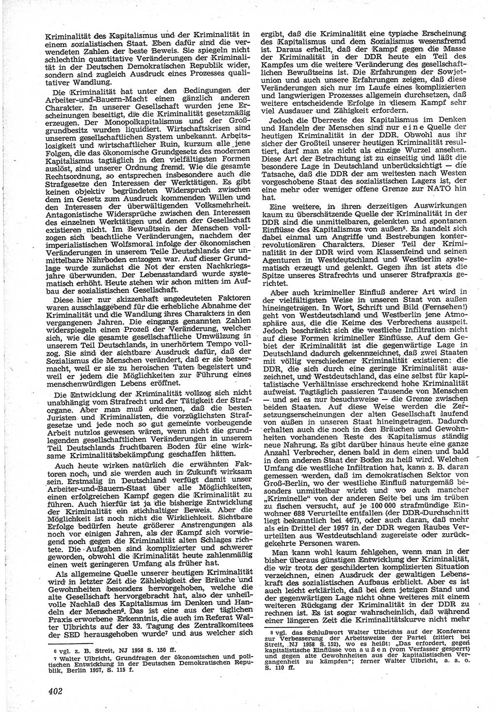 Neue Justiz (NJ), Zeitschrift für Recht und Rechtswissenschaft [Deutsche Demokratische Republik (DDR)], 12. Jahrgang 1958, Seite 402 (NJ DDR 1958, S. 402)