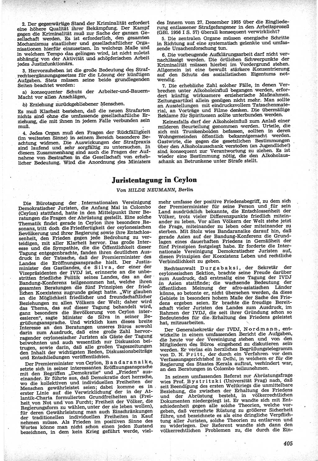 Neue Justiz (NJ), Zeitschrift für Recht und Rechtswissenschaft [Deutsche Demokratische Republik (DDR)], 12. Jahrgang 1958, Seite 405 (NJ DDR 1958, S. 405)