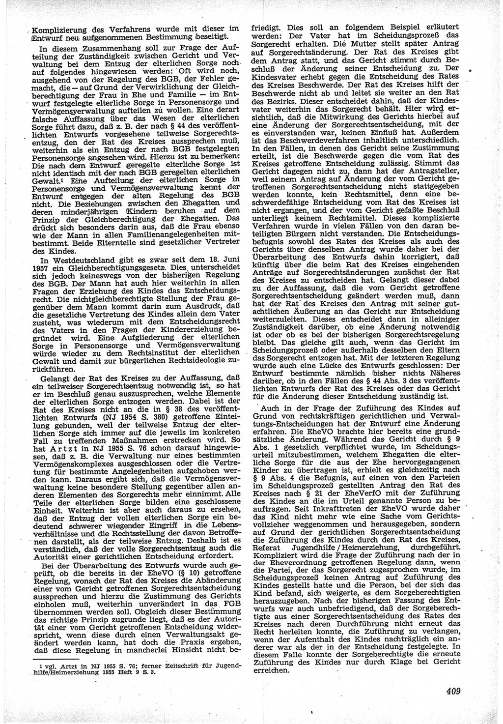 Neue Justiz (NJ), Zeitschrift für Recht und Rechtswissenschaft [Deutsche Demokratische Republik (DDR)], 12. Jahrgang 1958, Seite 409 (NJ DDR 1958, S. 409)