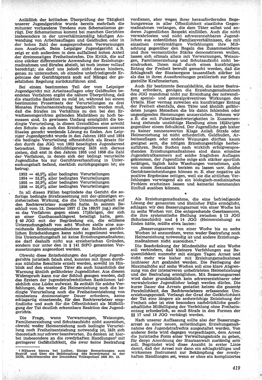 Neue Justiz (NJ), Zeitschrift für Recht und Rechtswissenschaft [Deutsche Demokratische Republik (DDR)], 12. Jahrgang 1958, Seite 419 (NJ DDR 1958, S. 419)