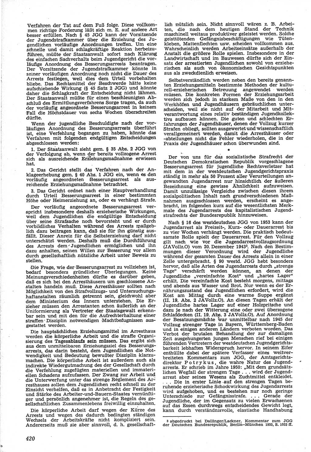 Neue Justiz (NJ), Zeitschrift für Recht und Rechtswissenschaft [Deutsche Demokratische Republik (DDR)], 12. Jahrgang 1958, Seite 420 (NJ DDR 1958, S. 420)