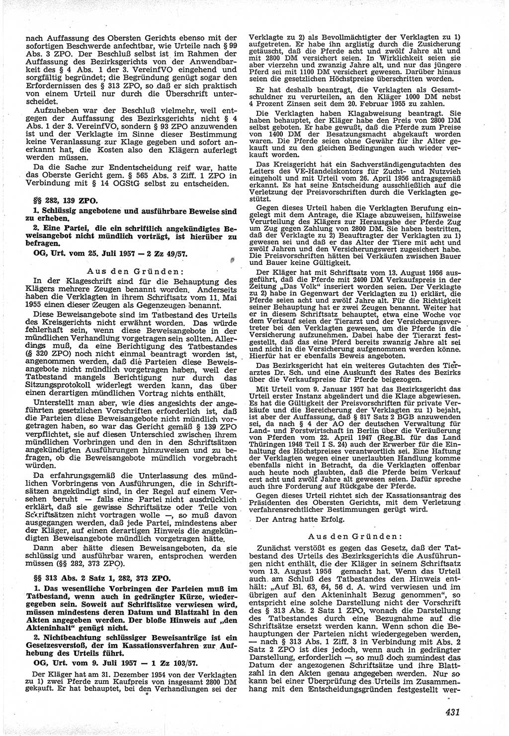 Neue Justiz (NJ), Zeitschrift für Recht und Rechtswissenschaft [Deutsche Demokratische Republik (DDR)], 12. Jahrgang 1958, Seite 431 (NJ DDR 1958, S. 431)