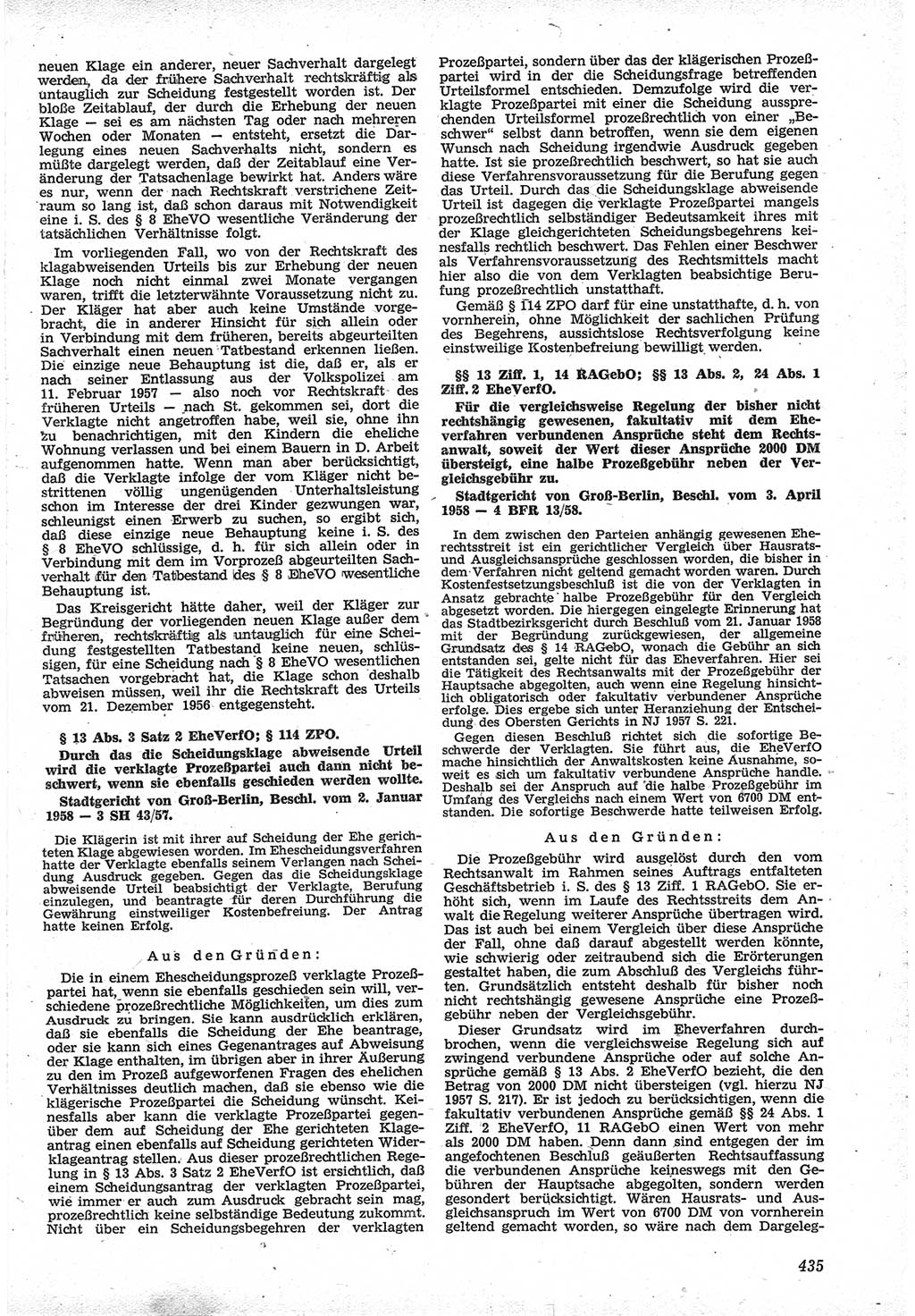 Neue Justiz (NJ), Zeitschrift für Recht und Rechtswissenschaft [Deutsche Demokratische Republik (DDR)], 12. Jahrgang 1958, Seite 435 (NJ DDR 1958, S. 435)