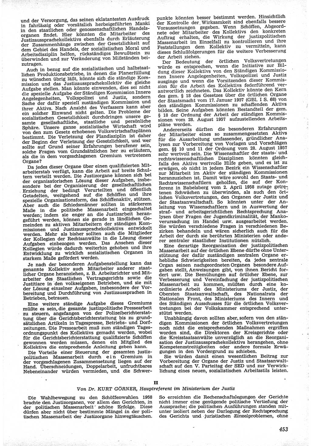 Neue Justiz (NJ), Zeitschrift für Recht und Rechtswissenschaft [Deutsche Demokratische Republik (DDR)], 12. Jahrgang 1958, Seite 453 (NJ DDR 1958, S. 453)