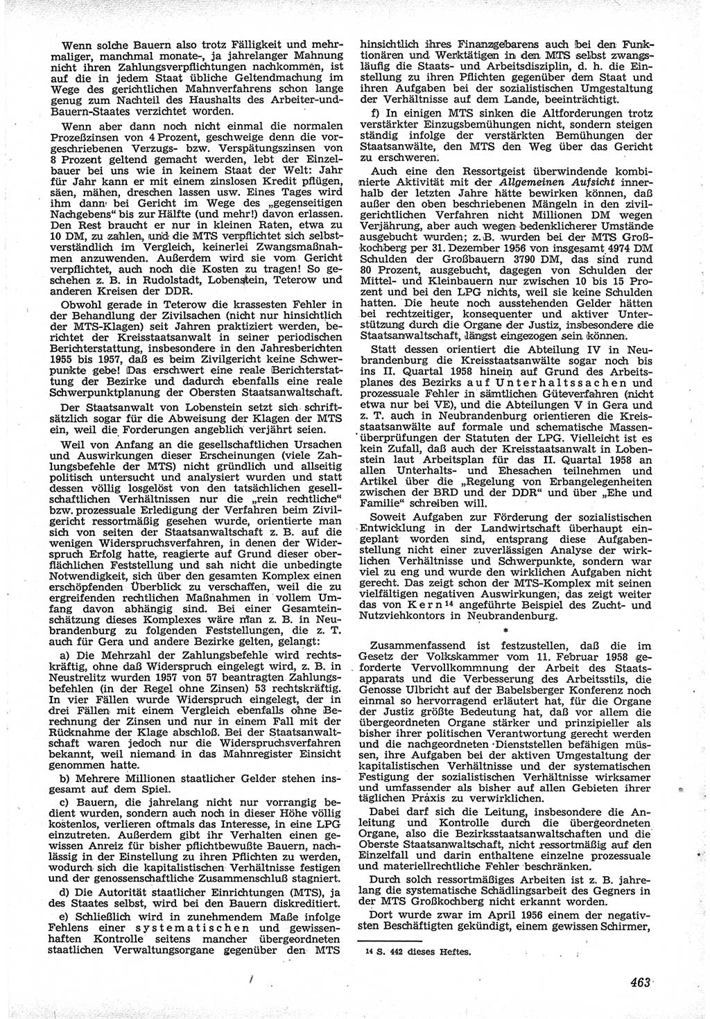 Neue Justiz (NJ), Zeitschrift für Recht und Rechtswissenschaft [Deutsche Demokratische Republik (DDR)], 12. Jahrgang 1958, Seite 463 (NJ DDR 1958, S. 463)