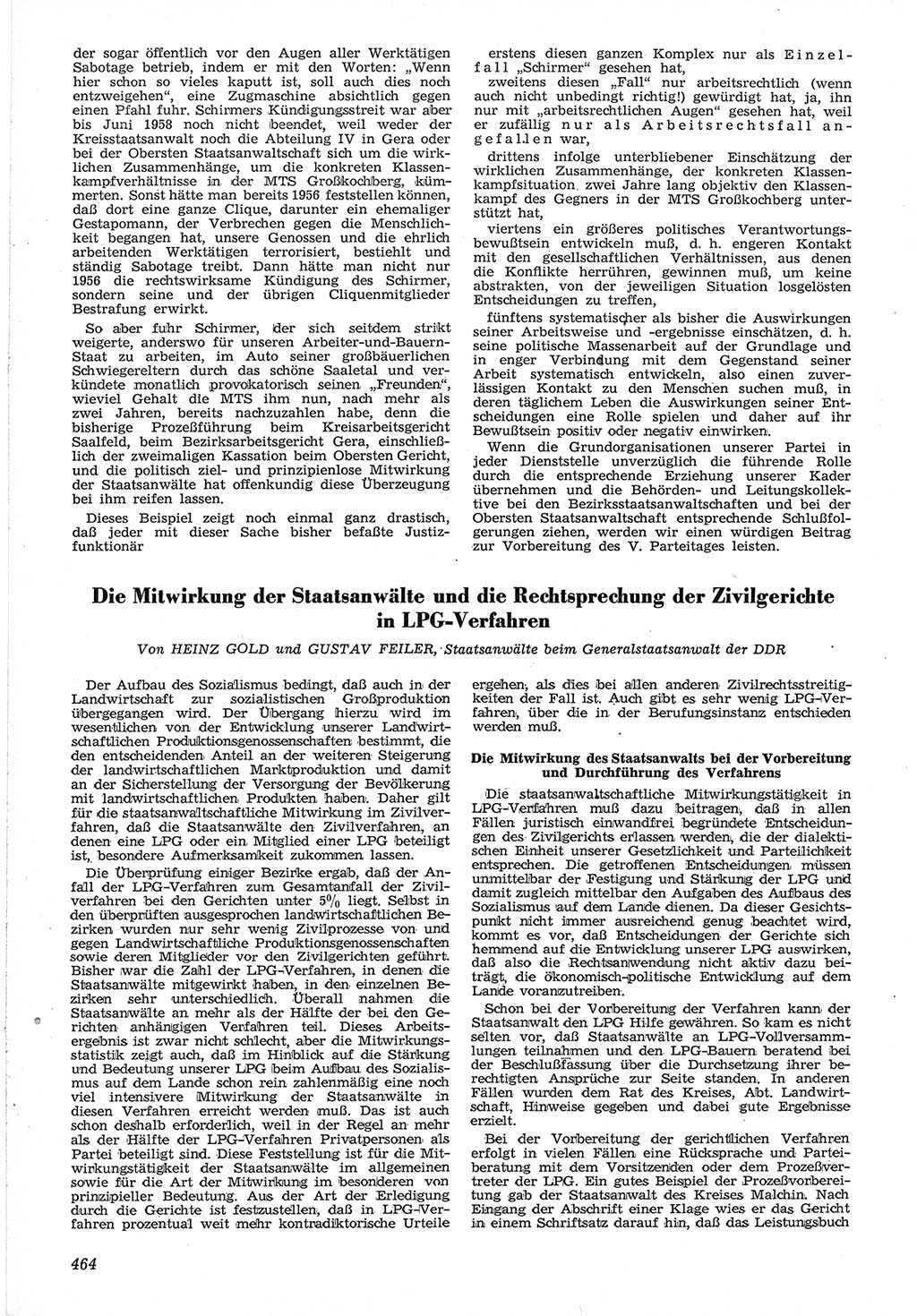 Neue Justiz (NJ), Zeitschrift für Recht und Rechtswissenschaft [Deutsche Demokratische Republik (DDR)], 12. Jahrgang 1958, Seite 464 (NJ DDR 1958, S. 464)