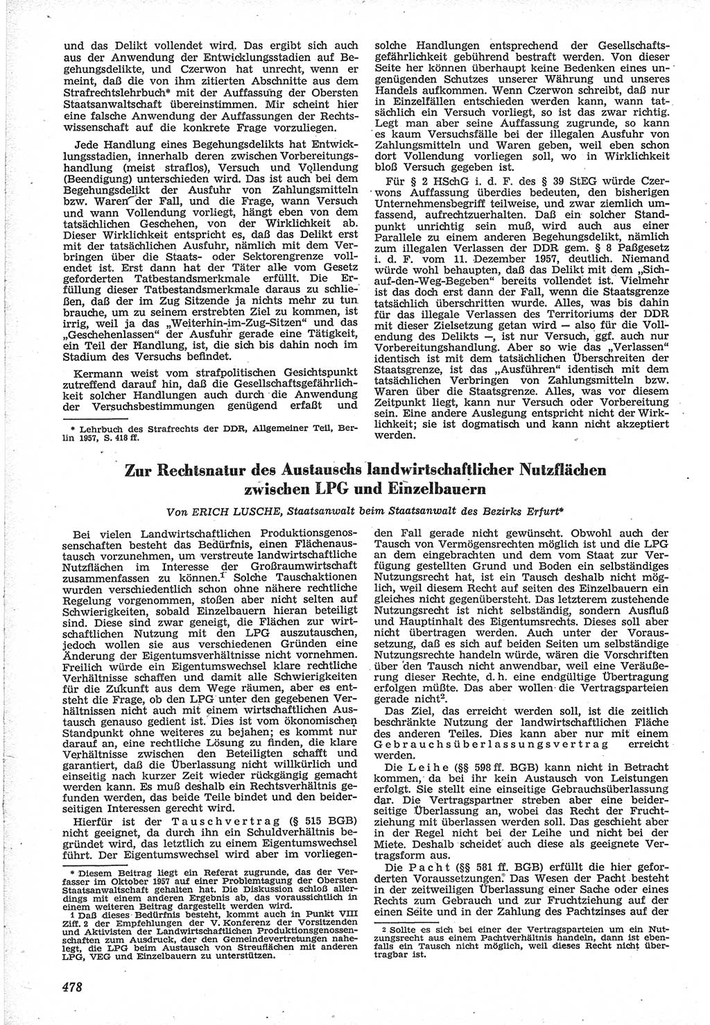 Neue Justiz (NJ), Zeitschrift für Recht und Rechtswissenschaft [Deutsche Demokratische Republik (DDR)], 12. Jahrgang 1958, Seite 478 (NJ DDR 1958, S. 478)
