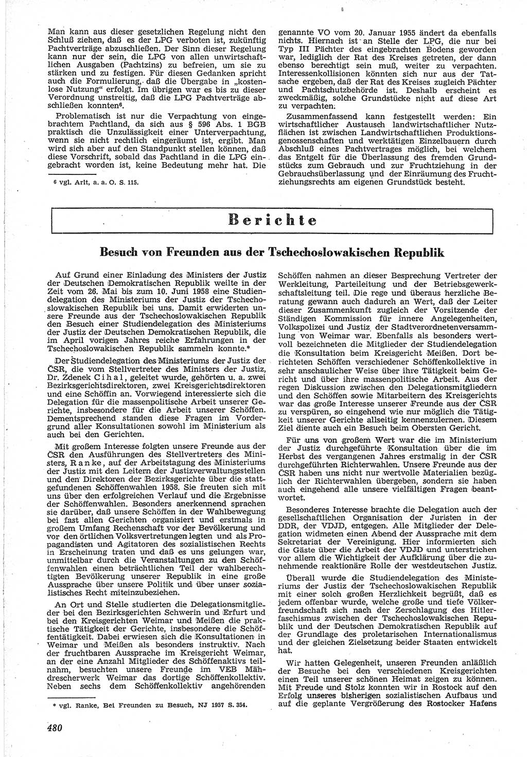 Neue Justiz (NJ), Zeitschrift für Recht und Rechtswissenschaft [Deutsche Demokratische Republik (DDR)], 12. Jahrgang 1958, Seite 480 (NJ DDR 1958, S. 480)