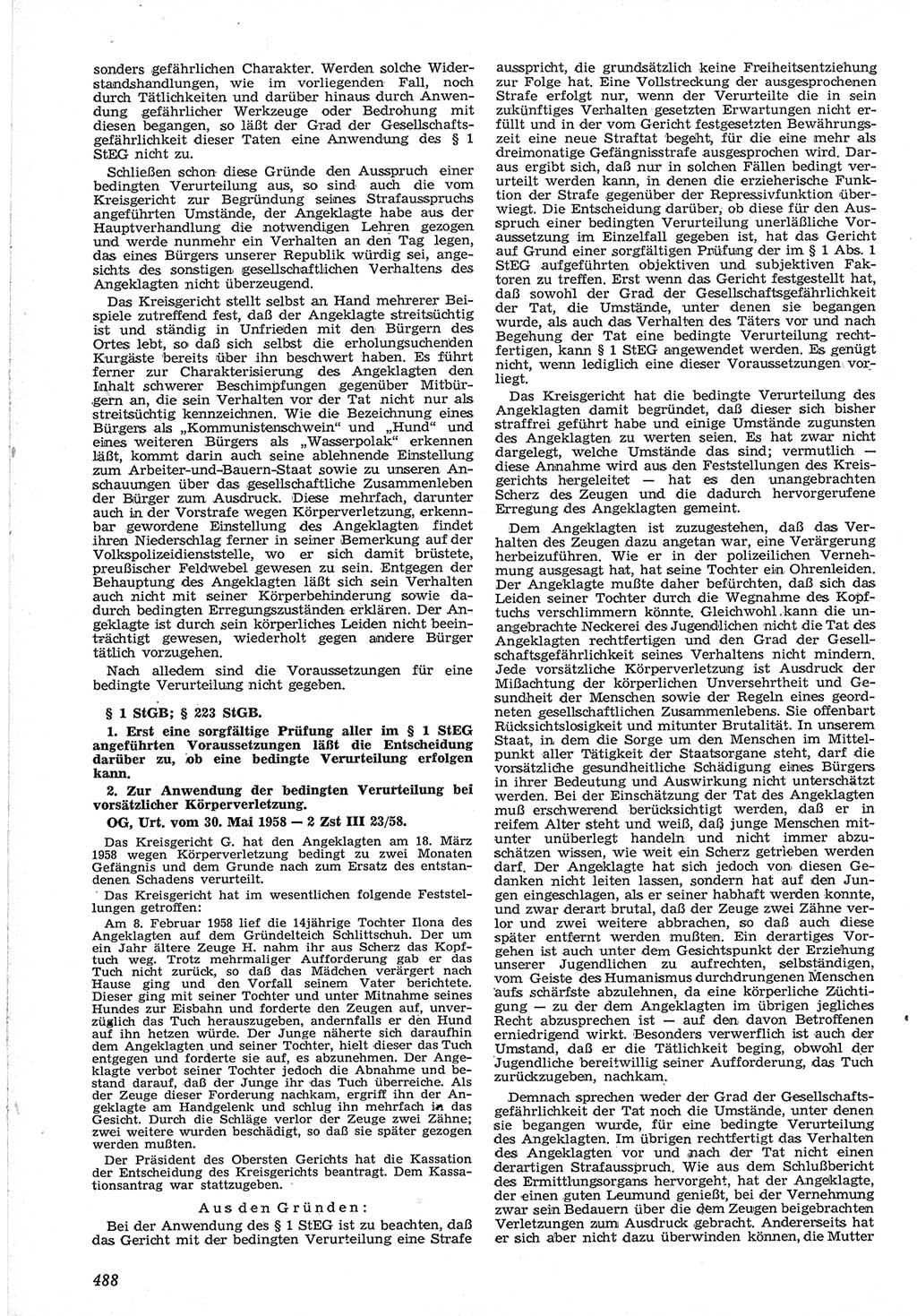 Neue Justiz (NJ), Zeitschrift für Recht und Rechtswissenschaft [Deutsche Demokratische Republik (DDR)], 12. Jahrgang 1958, Seite 488 (NJ DDR 1958, S. 488)