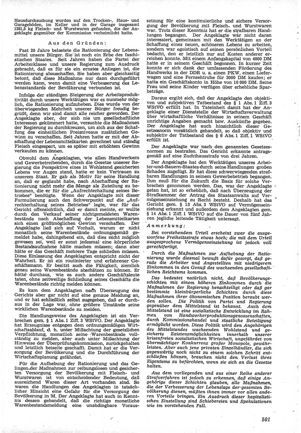 Neue Justiz (NJ), Zeitschrift für Recht und Rechtswissenschaft [Deutsche Demokratische Republik (DDR)], 12. Jahrgang 1958, Seite 501 (NJ DDR 1958, S. 501)