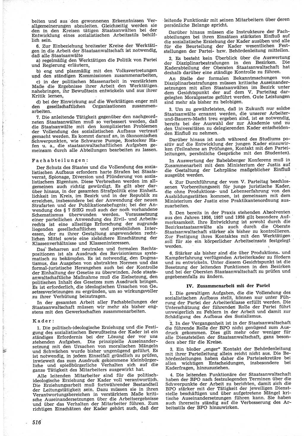 Neue Justiz (NJ), Zeitschrift für Recht und Rechtswissenschaft [Deutsche Demokratische Republik (DDR)], 12. Jahrgang 1958, Seite 516 (NJ DDR 1958, S. 516)