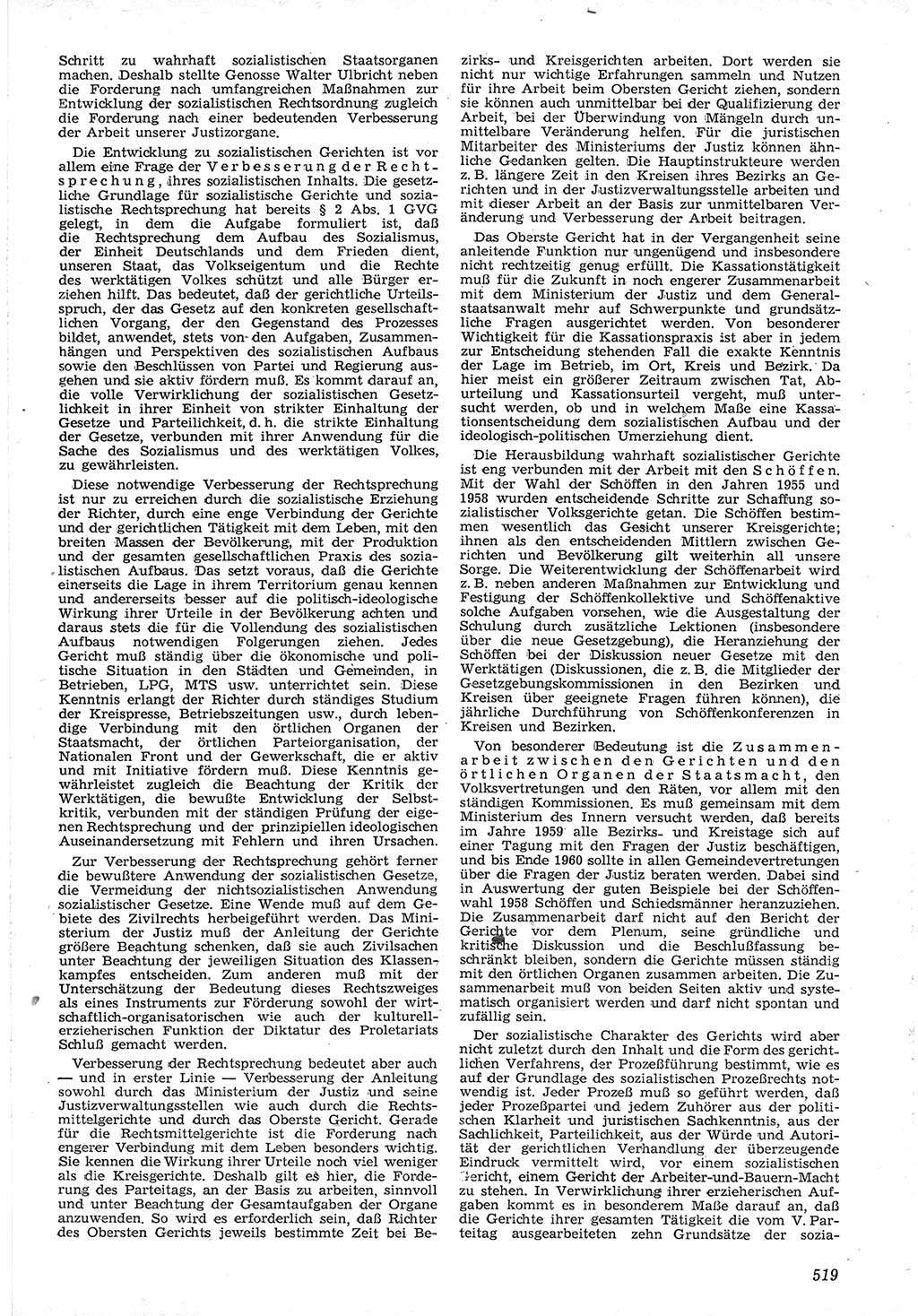 Neue Justiz (NJ), Zeitschrift für Recht und Rechtswissenschaft [Deutsche Demokratische Republik (DDR)], 12. Jahrgang 1958, Seite 519 (NJ DDR 1958, S. 519)
