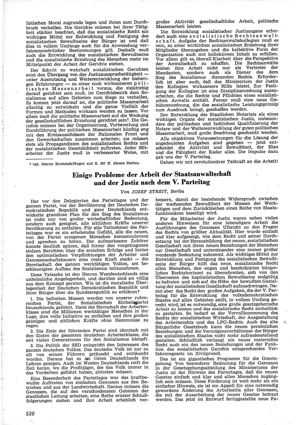 Neue Justiz (NJ), Zeitschrift für Recht und Rechtswissenschaft [Deutsche Demokratische Republik (DDR)], 12. Jahrgang 1958, Seite 520 (NJ DDR 1958, S. 520)