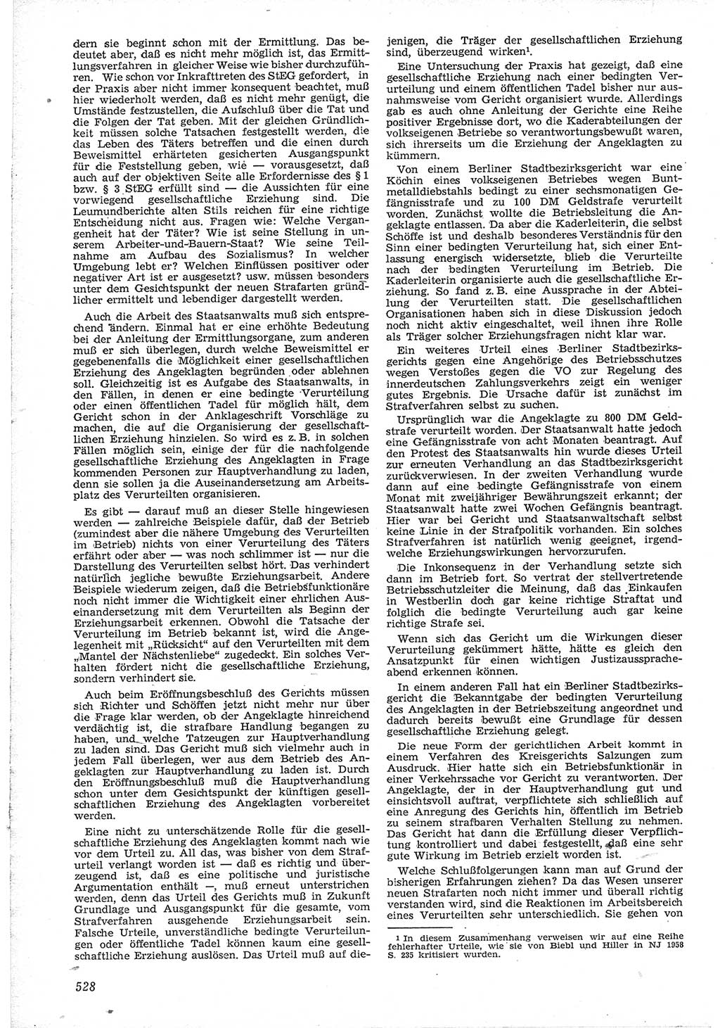 Neue Justiz (NJ), Zeitschrift für Recht und Rechtswissenschaft [Deutsche Demokratische Republik (DDR)], 12. Jahrgang 1958, Seite 528 (NJ DDR 1958, S. 528)