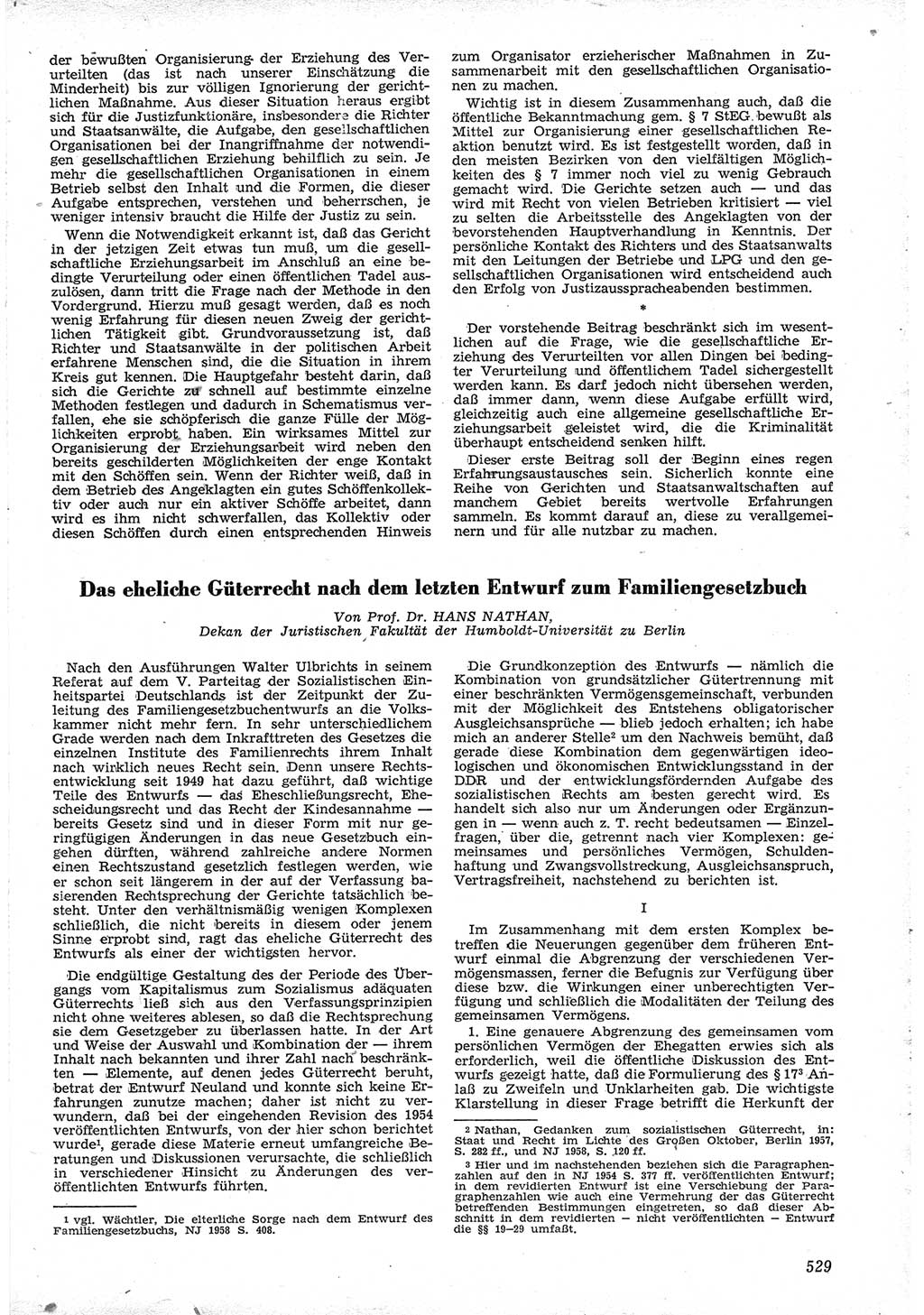 Neue Justiz (NJ), Zeitschrift für Recht und Rechtswissenschaft [Deutsche Demokratische Republik (DDR)], 12. Jahrgang 1958, Seite 529 (NJ DDR 1958, S. 529)