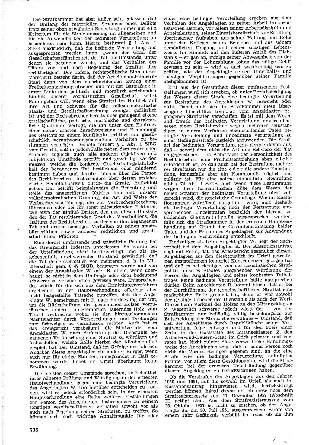 Neue Justiz (NJ), Zeitschrift für Recht und Rechtswissenschaft [Deutsche Demokratische Republik (DDR)], 12. Jahrgang 1958, Seite 536 (NJ DDR 1958, S. 536)